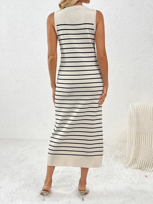 Robe mi-longue Vaya en tricot à manches rondes et col rond eprolo