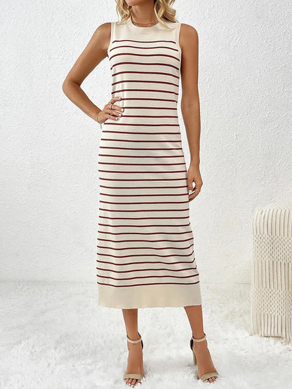 Robe mi-longue Vaya en tricot à manches rondes et col rond eprolo