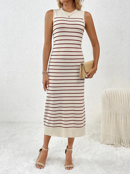 Robe mi-longue Vaya en tricot à manches rondes et col rond eprolo