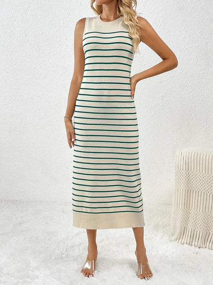 Robe mi-longue Vaya en tricot à manches rondes et col rond eprolo