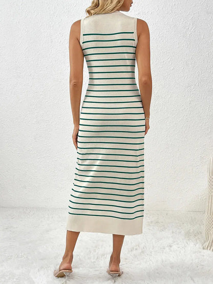 Robe mi-longue Vaya en tricot à manches rondes et col rond eprolo