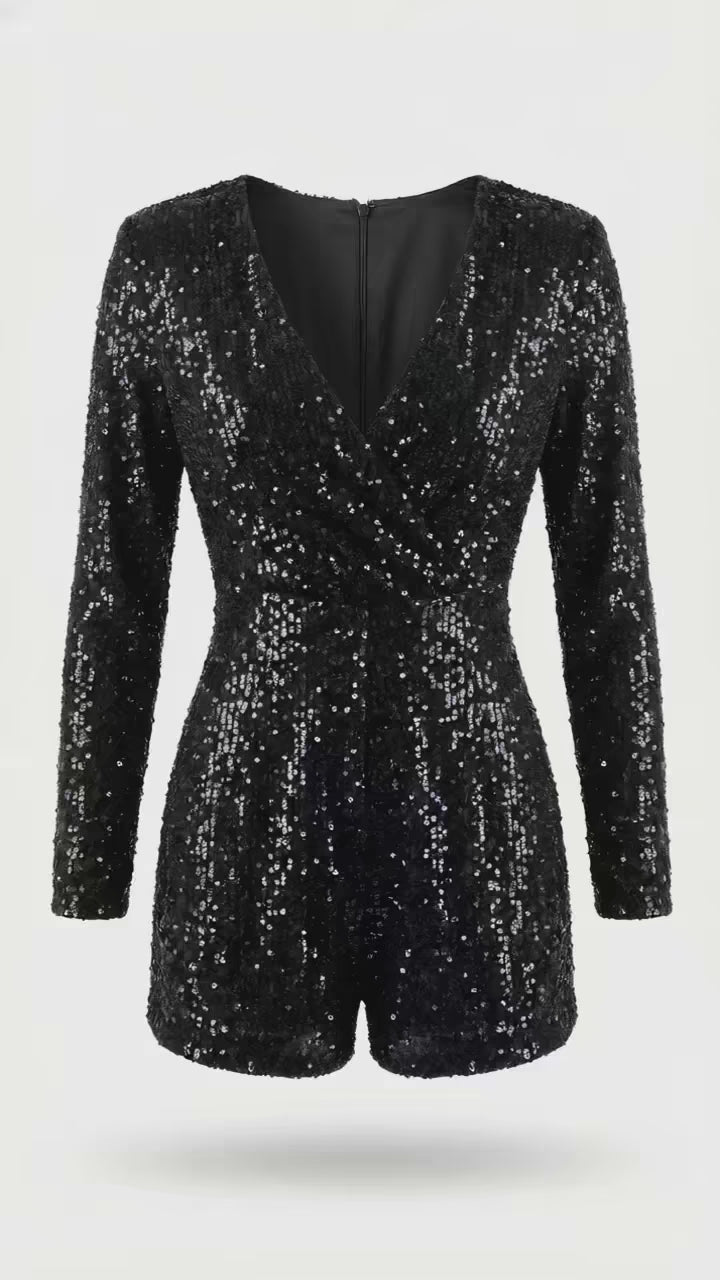 Combinaison Mona noir à sequins
