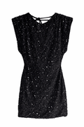 Robe courte Lucia en velours pailleté